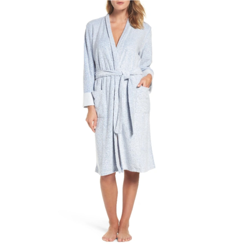 Natori Nirvana Brushed Terry Robe In Imperial Blue Soft And Cozy Size Small - Picture 4 of 8